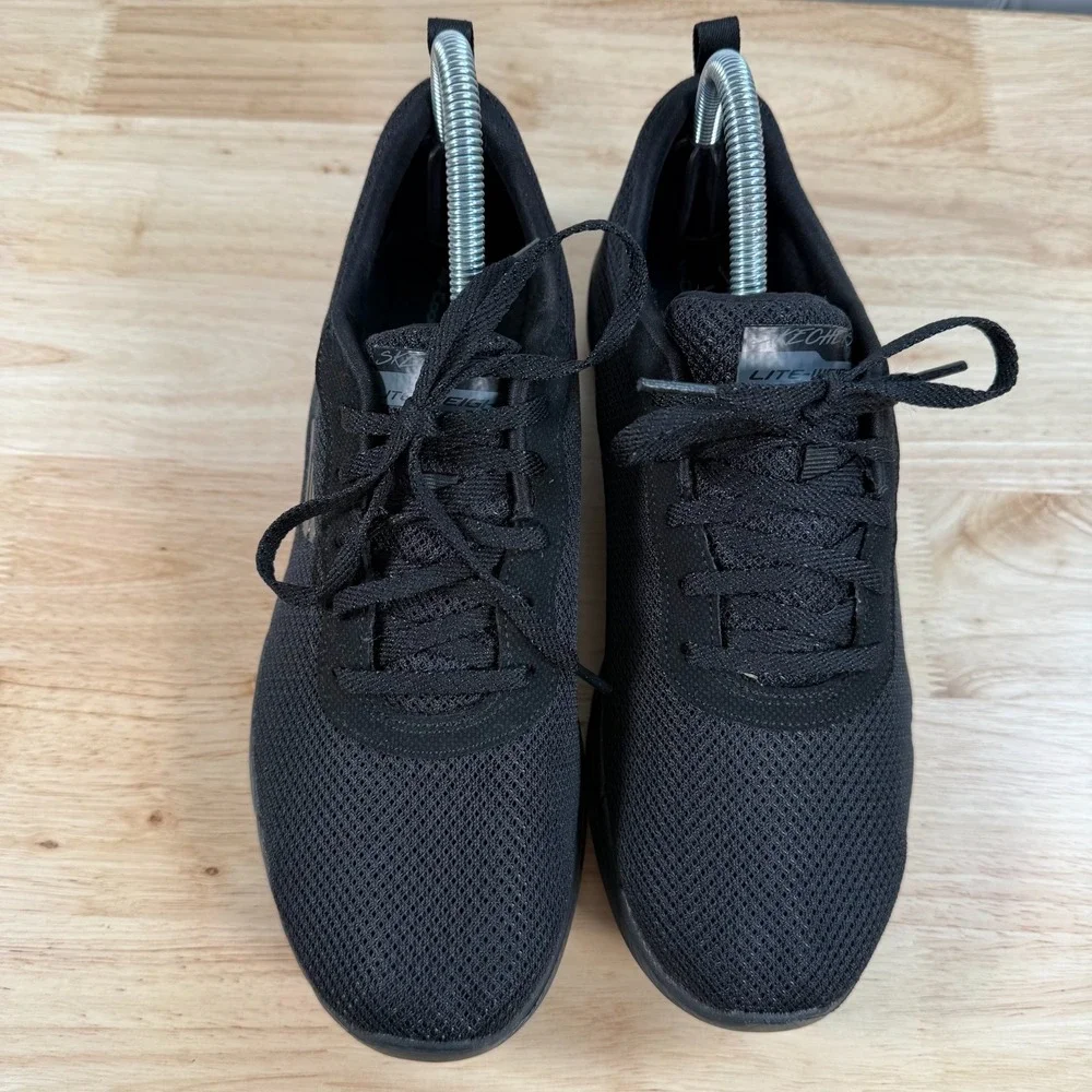 Skechers Flex Appeal 3 Athletic Sneakers Women's Black Mesh Lace-Up Trainers - 9
